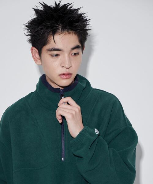 DISCUS（ディスカス）の「WEGO/DISCUSフリースハーフジッププルオーバー（スウェット・メンズ・ブルー/アイボリー/キャメル/グリーン・MEDIUM/LARGE）」の19枚目の写真