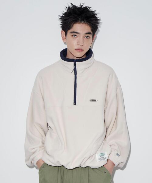 DISCUS（ディスカス）の「WEGO/DISCUSフリースハーフジッププルオーバー（スウェット・メンズ・ブルー/アイボリー/キャメル/グリーン・MEDIUM/LARGE）」の13枚目の写真