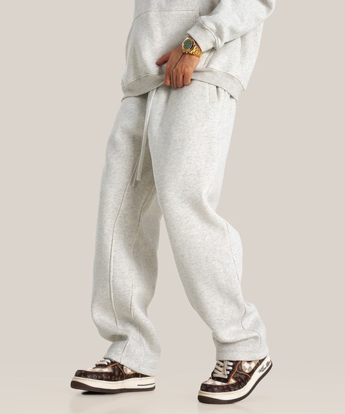 CORPUS TOKYO(コーパス トーキョー)の「【セットアップ対応】ヘムストレート裏起毛スウェットパンツ(スウェットパンツ・メンズ・ブラック/ヘザーグレー/ダークグレー/オートミール/ホワイト・4/3/2/1)」の5枚目の写真