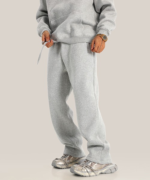 CORPUS TOKYO(コーパス トーキョー)の「【セットアップ対応】ヘムストレート裏起毛スウェットパンツ(スウェットパンツ・メンズ・ブラック/ヘザーグレー/ダークグレー/オートミール/ホワイト・4/3/2/1)」の4枚目の写真