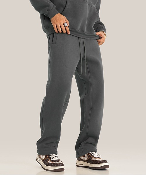 CORPUS TOKYO(コーパス トーキョー)の「【セットアップ対応】ヘムストレート裏起毛スウェットパンツ(スウェットパンツ・メンズ・ブラック/ヘザーグレー/ダークグレー/オートミール/ホワイト・4/3/2/1)」の15枚目の写真