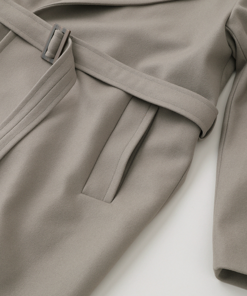 HEVO（イーヴォ）の「hevo(イーヴォ) BRINDISI Melton Wool Coat（その他アウター・メンズ・ブラック/ライトグレー・44/46/48）」の9枚目の写真