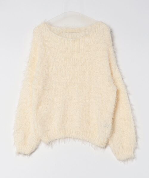 Alt due(オルトデュー)の「【Alt due/オルト デュー】フェザーヤーンドロップショルダーシルエットプルオーバーニット(ニット/セーター・レディース・ベージュ/アイボリー/ブラック/ライトグレー・FREE)」の17枚目の写真