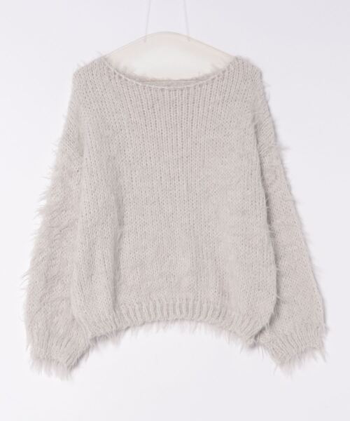 Alt due(オルトデュー)の「【Alt due/オルト デュー】フェザーヤーンドロップショルダーシルエットプルオーバーニット(ニット/セーター・レディース・ベージュ/アイボリー/ブラック/ライトグレー・FREE)」の19枚目の写真