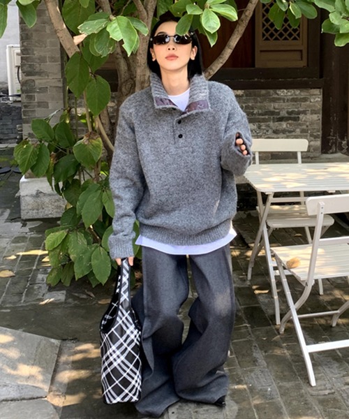 LONSLAN（ロンスラン）の「オーバーサイズ ハイネックニット LON24a109（ニット/セーター・レディース・グレー/モカ/ホワイト/ブラック・S/M）」の7枚目の写真