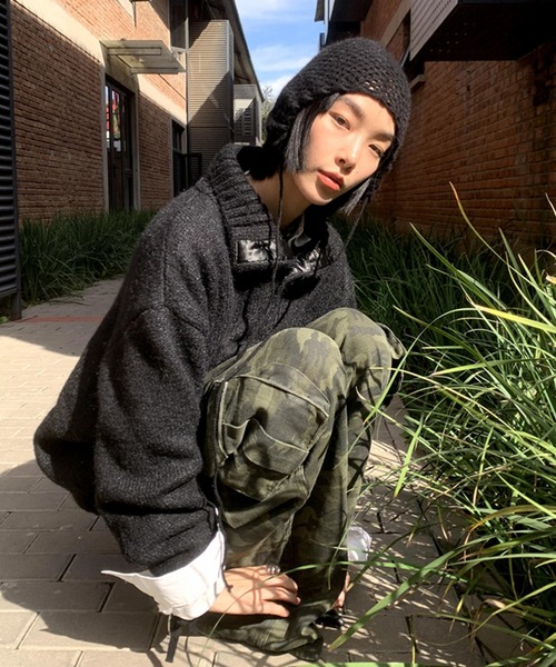 LONSLAN（ロンスラン）の「オーバーサイズ ハイネックニット LON24a109（ニット/セーター・レディース・グレー/モカ/ホワイト/ブラック・S/M）」の16枚目の写真