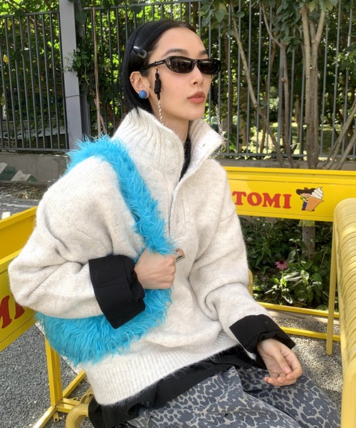 LONSLAN（ロンスラン）の「オーバーサイズ ハイネックニット LON24a109（ニット/セーター・レディース・グレー/モカ/ホワイト/ブラック・S/M）」の20枚目の写真