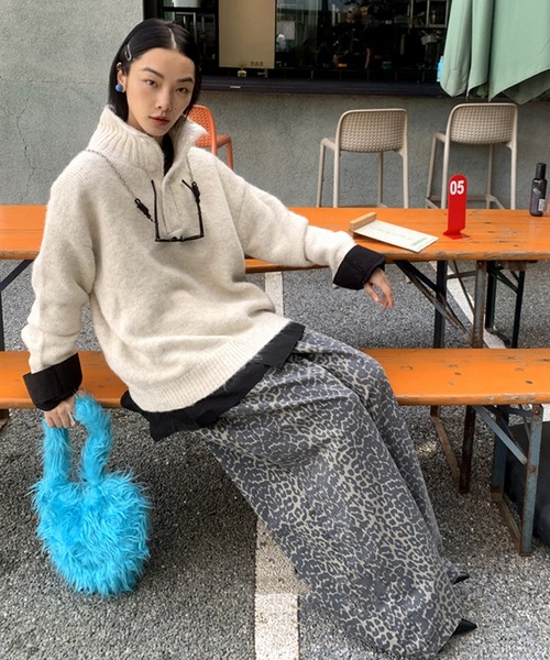 LONSLAN（ロンスラン）の「オーバーサイズ ハイネックニット LON24a109（ニット/セーター・レディース・グレー/モカ/ホワイト/ブラック・S/M）」の21枚目の写真