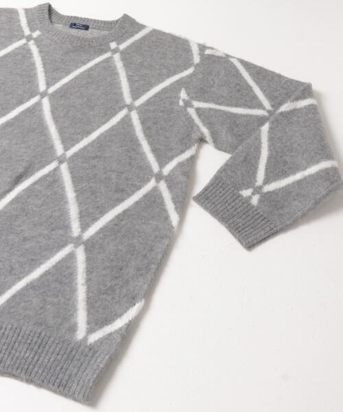 ITEMS URBANRESEARCH（アイテムズ アーバンリサーチ）の「ラインダイヤ クルーネック シャギーニット（ニット/セーター・メンズ・イエロー/ブラック/グレー・MEDIUM/LARGE）」の19枚目の写真