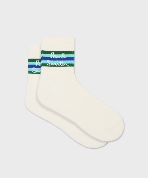 Paul Smith（ポールスミス）の「Paul Smith Logo ポップカラー ソックス / 553962 PMD2（ソックス/靴下・メンズ・ブラック系2/ホワイト系1/ホワイト系2/ブラック系1・FREE）」の2枚目の写真