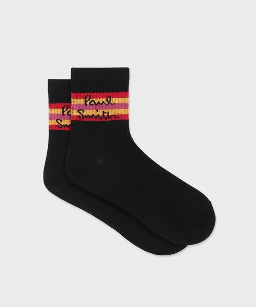 Paul Smith（ポールスミス）の「Paul Smith Logo ポップカラー ソックス / 553962 PMD2（ソックス/靴下・メンズ・ブラック系2/ホワイト系1/ホワイト系2/ブラック系1・FREE）」の4枚目の写真