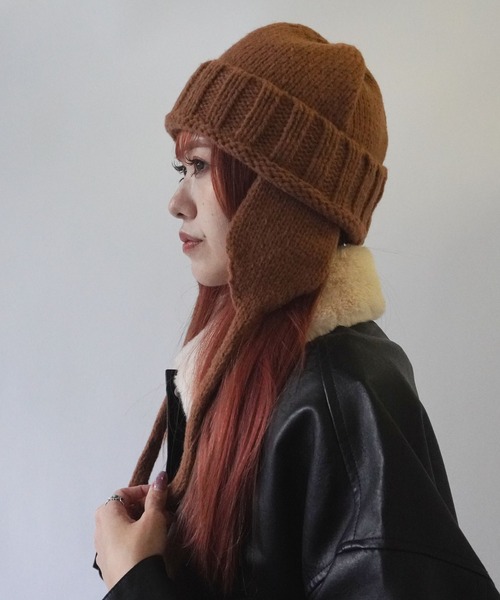 Port（ポート）の「【 antique andico / アンティーク アンディコ 】フライト ニット ビーニー（ニットキャップ/ビーニー・レディース・ホワイト/ブラウン/ブラック・FREE）」の13枚目の写真