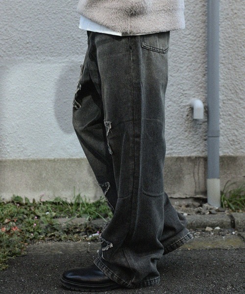 『SILVER BULLET SELECT AP/シルバーバレットセレクト』デニムオーバーダイバギーパンツ星（デニムパンツ）｜SILVER BULLET（シルバーバレット）