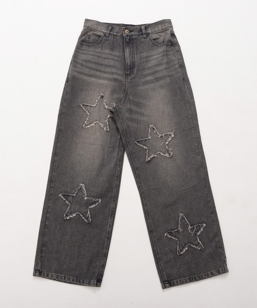 『SILVER BULLET SELECT AP/シルバーバレットセレクト』デニムオーバーダイバギーパンツ星（デニムパンツ）｜SILVER BULLET（シルバーバレット）