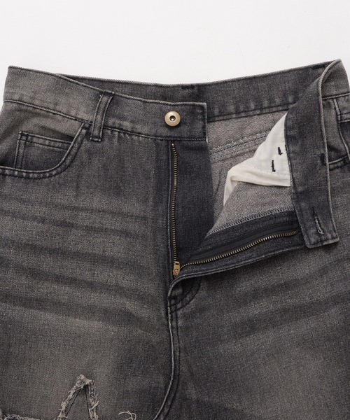 『SILVER BULLET SELECT AP/シルバーバレットセレクト』デニムオーバーダイバギーパンツ星（デニムパンツ）｜SILVER BULLET（シルバーバレット）