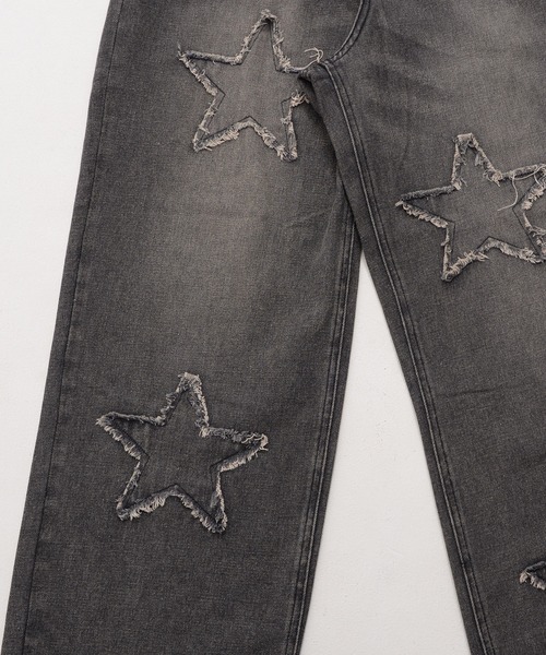 『SILVER BULLET SELECT AP/シルバーバレットセレクト』デニムオーバーダイバギーパンツ星（デニムパンツ）｜SILVER BULLET（シルバーバレット）