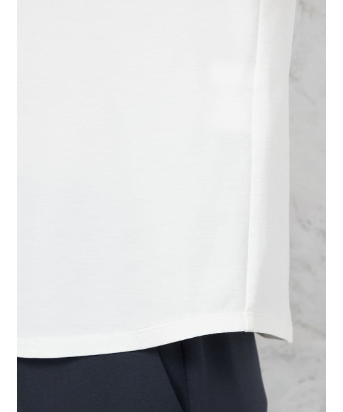 HARUYAMA（ハルヤマ）の「【レーヨン混】長袖 ドレープポンチ 前ホック配色カットソー ストレッチ 無地 SOFFICE（シャツ/ブラウス・レディース・ピンク/オフホワイト・M/L）」の9枚目の写真