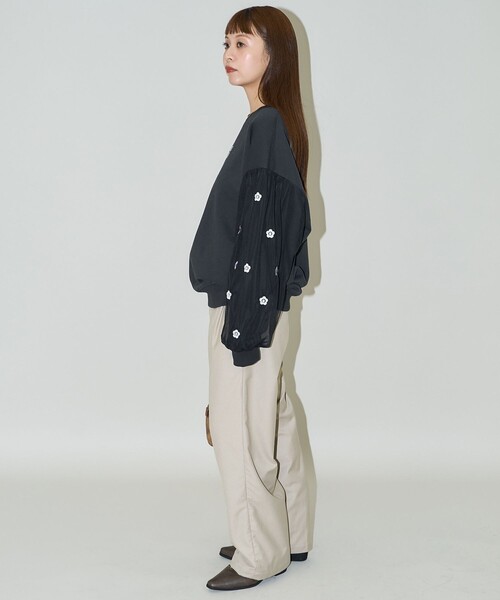 フリークスストア　マリークワント 袖刺繍 オーガンジー スウェット SALE／11%OFF】MARY QUANT 袖刺繍 オーガンジー スウェット 限定