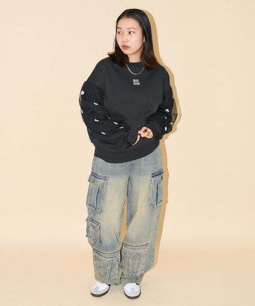 MARY QUANT × PUBLUX/マリークワント 袖刺繍 オーガンジー スウェット 限定展開（スウェット）｜FREAK'S STORE（フリークスストア）