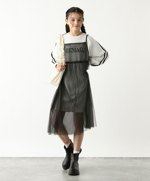 GLOBAL WORK（グローバルワーク）の「チュールセットあったかスウェットワンピース/252065（ワンピース・キッズ・ブラック/杢グレー・130cm/160cm/140cm/150cm）」の6枚目の写真
