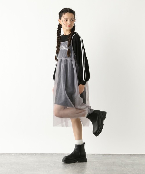 GLOBAL WORK（グローバルワーク）の「チュールセットあったかスウェットワンピース/252065（ワンピース・キッズ・ブラック/杢グレー・130cm/160cm/140cm/150cm）」の5枚目の写真