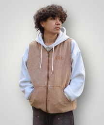 ATMARK（アットマーク）の「《フリーサイズ　/　UNISEX　》ピグメント　AMKロゴ　中綿　デニムベスト（ベスト）」