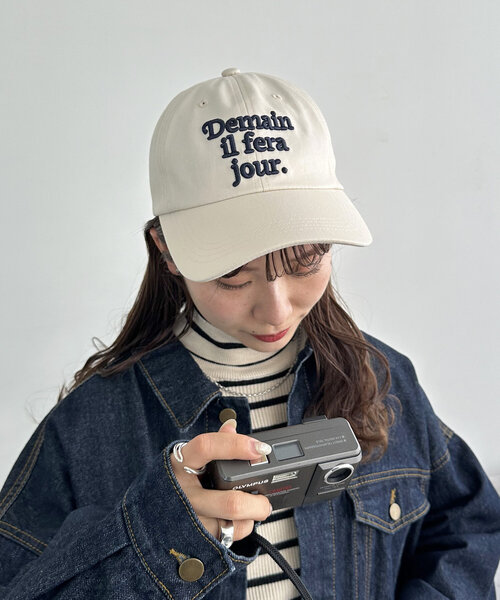 DISCOAT(ディスコート)の「バックリボン刺繍キャップ(キャップ・レディース・アイボリー/ブラック/ベビーピンク・FREE)」の2枚目の写真