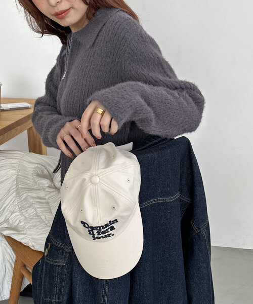 DISCOAT(ディスコート)の「バックリボン刺繍キャップ(キャップ・レディース・アイボリー/ブラック/ベビーピンク・FREE)」の4枚目の写真