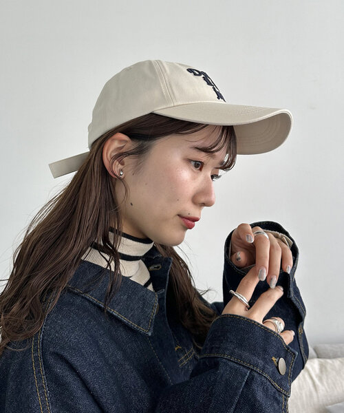 DISCOAT(ディスコート)の「バックリボン刺繍キャップ(キャップ・レディース・アイボリー/ブラック/ベビーピンク・FREE)」の6枚目の写真