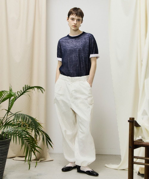 SALE！アンフィル unfil オーバーサイズ ニットTシャツ レディース ハイカウント リネン カットソー プルオーバー 日本製 WVSP-UW129 unfil SALE！アンフィル オーバーサイズ ニットTシャツ