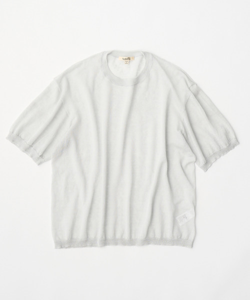 SALE！アンフィル unfil オーバーサイズ ニットTシャツ レディース ハイカウント リネン カットソー プルオーバー 日本製 WVSP-UW129 unfil SALE！アンフィル オーバーサイズ ニットTシャツ