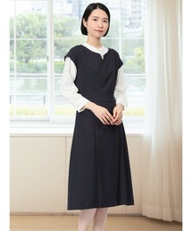 m.f.editorial | 【ストレッチ ウォッシャブル UV】m.f.エディトリアルレディース 半袖タックワンピース(セットアップ可能)(ワンピース)