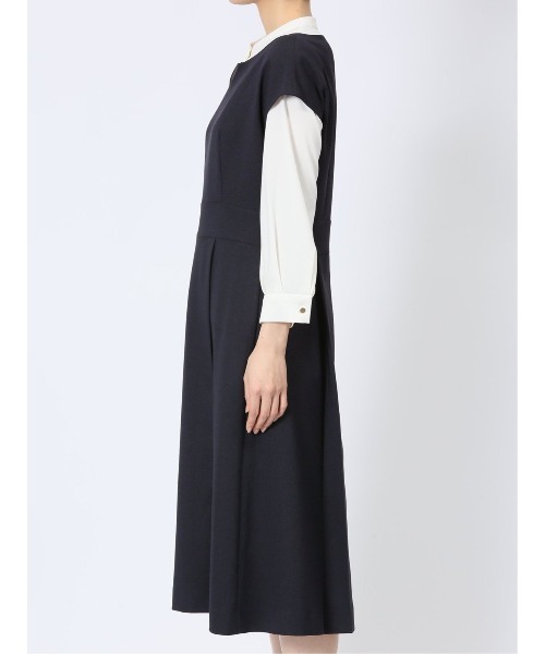 m.f.editorial（エムエフエディトリアル）の「【ストレッチ ウォッシャブル UV】m.f.エディトリアルレディース 半袖タックワンピース(セットアップ可能)（ワンピース・レディース・ネイビー・S/MEDIUM/LARGE）」の16枚目の写真