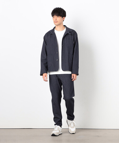 COMME CA ISM(コムサイズム)の「デニムライクストレッチ カバーオール(ブルゾン・メンズ・ネイビー・LARGE/MEDIUM)」の2枚目の写真