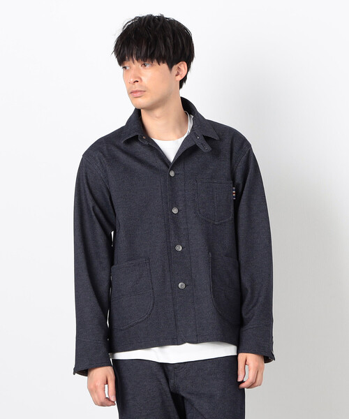COMME CA ISM(コムサイズム)の「デニムライクストレッチ カバーオール(ブルゾン・メンズ・ネイビー・LARGE/MEDIUM)」の4枚目の写真