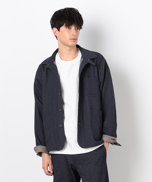 COMME CA ISM(コムサイズム)の「デニムライクストレッチ カバーオール(ブルゾン・メンズ・ネイビー・LARGE/MEDIUM)」の5枚目の写真