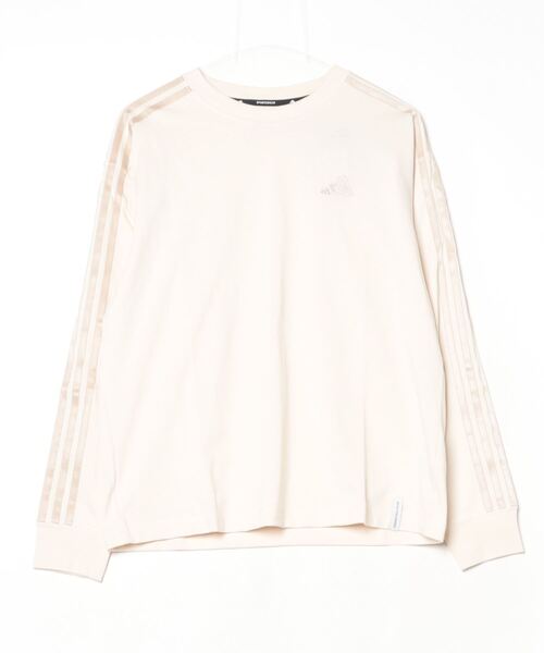 adidas(アディダス)の「アディダス adidas エッセンシャルズ プラス スリーストライプス 長袖Tシャツ(Tシャツ/カットソー・レディース・ライトベージュ/ネイビー・S/M/L/XL)」の14枚目の写真