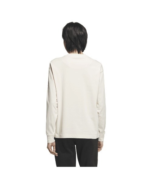 adidas(アディダス)の「アディダス adidas エッセンシャルズ プラス スリーストライプス 長袖Tシャツ(Tシャツ/カットソー・レディース・ライトベージュ/ネイビー・S/M/L/XL)」の3枚目の写真