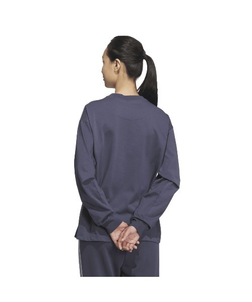 adidas(アディダス)の「アディダス adidas エッセンシャルズ プラス スリーストライプス 長袖Tシャツ(Tシャツ/カットソー・レディース・ライトベージュ/ネイビー・S/M/L/XL)」の9枚目の写真