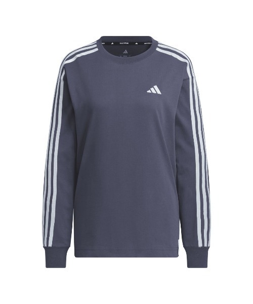 adidas(アディダス)の「アディダス adidas エッセンシャルズ プラス スリーストライプス 長袖Tシャツ(Tシャツ/カットソー・レディース・ライトベージュ/ネイビー・S/M/L/XL)」の13枚目の写真
