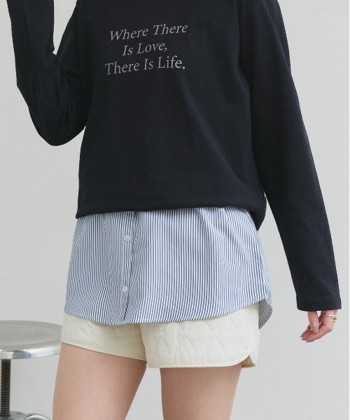 ad thie(アドティエ)の「シャツ レイヤード タンクトップ(タンクトップ・レディース・オフホワイト/ネイビー系/ブルー系・FREE)」の1枚目の写真