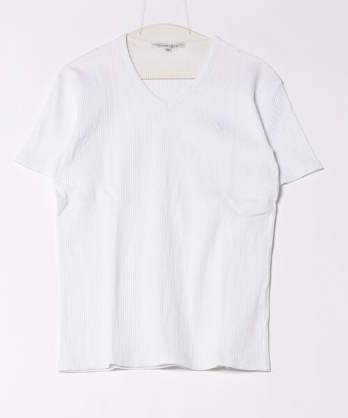 NO WAY(ノーウェイ)の「/Growth by Grail/ワンポイント針抜きVネックT(Tシャツ/カットソー・メンズ・ブラック/グレー/ホワイト・MEDIUM/X-LARGE/LARGE)」の7枚目の写真