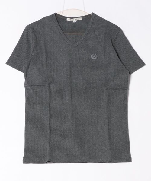 NO WAY(ノーウェイ)の「/Growth by Grail/ワンポイント針抜きVネックT(Tシャツ/カットソー・メンズ・ブラック/グレー/ホワイト・MEDIUM/X-LARGE/LARGE)」の5枚目の写真