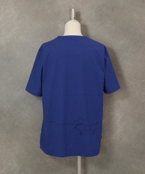 STUDIO PICONE（スタジオピッコーネ）の「グリッタープリント冷感Ｔシャツ（Tシャツ/カットソー・レディース・ホワイト/ブルー/ブラック・LL/L/M）」の5枚目の写真