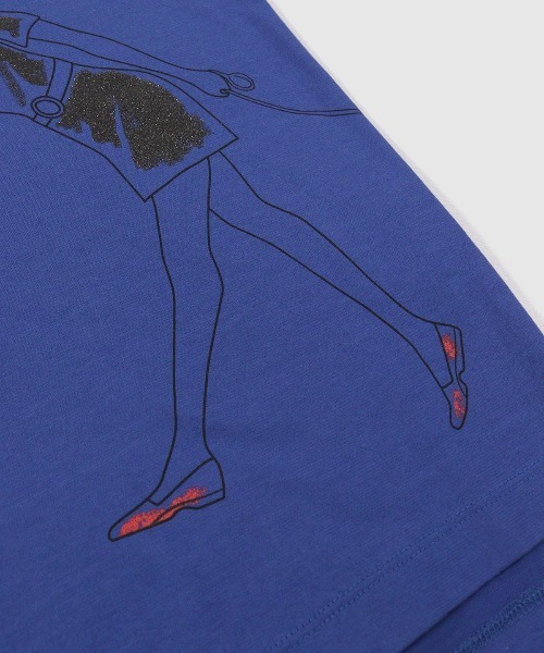 STUDIO PICONE（スタジオピッコーネ）の「グリッタープリント冷感Ｔシャツ（Tシャツ/カットソー・レディース・ホワイト/ブルー/ブラック・LL/L/M）」の7枚目の写真
