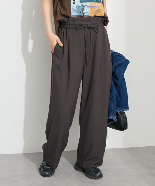 CRAFT STANDARD BOUTIQUE（クラフトスタンダードブティック）の「フリルウエストパンツ　◆（スラックス・レディース・グレイッシュベージュ/ダークグレー・M/L）」の12枚目の写真