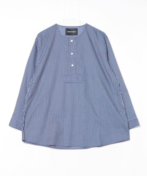 ユニセックス】サイドスリットスリーピングシャツ/無地/ストライプ