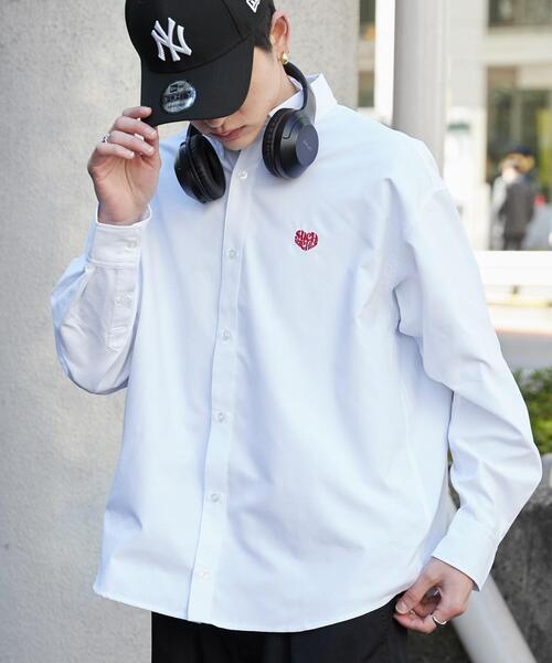 WEGO（ウィゴー）の「WEGO/オックスフォードワンポイントロングスリーブシャツ（シャツ/ブラウス・メンズ・ホワイト/ブルー系その他4・MEDIUM/LARGE）」の8枚目の写真