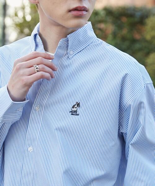 WEGO（ウィゴー）の「WEGO/オックスフォードワンポイントロングスリーブシャツ（シャツ/ブラウス・メンズ・ホワイト/ブルー系その他4・MEDIUM/LARGE）」の5枚目の写真