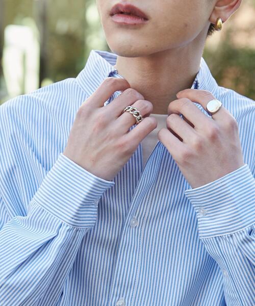 WEGO（ウィゴー）の「WEGO/オックスフォードワンポイントロングスリーブシャツ（シャツ/ブラウス・メンズ・ホワイト/ブルー系その他4・MEDIUM/LARGE）」の6枚目の写真